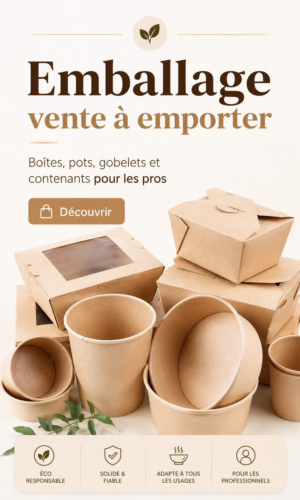 Bannière Emballage vente à emporter Blot.fr
